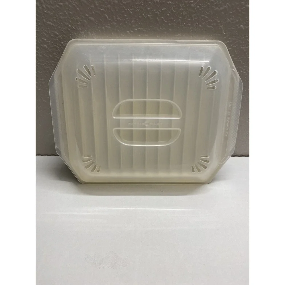 VTG Nordic Ware Microwave or Conventional Oven Compact Bacon Rack Tray W/Lid 401